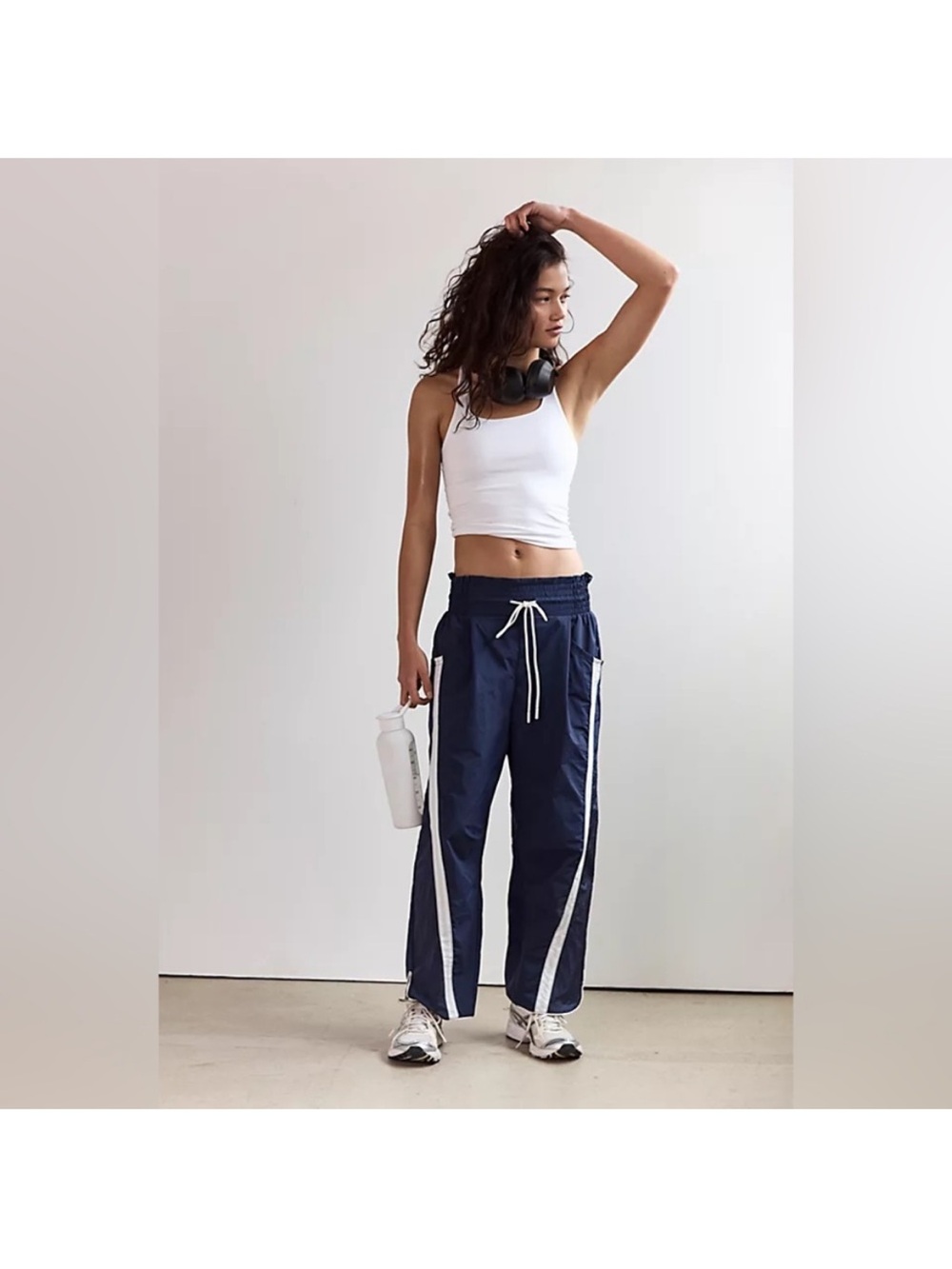 FP Movement Champ Is Here Track Pants in Midnight Navy White Combo Free People